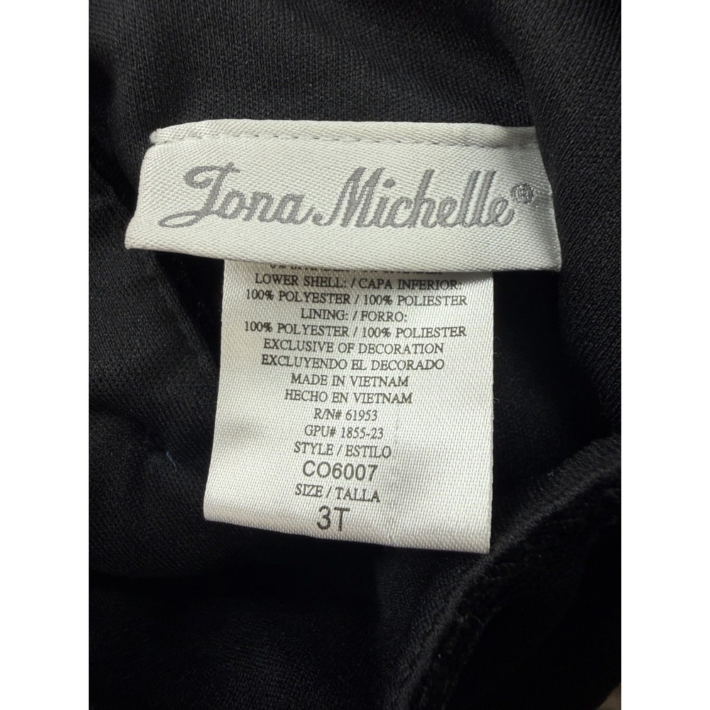 Jona Michelle Girls Burgundy Lace Black Velvet Holiday Christmas Dress Size 3T - Picture 7 of 10